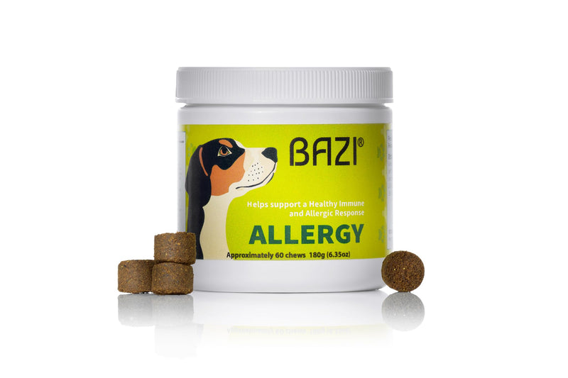 BAZI Allergy Relief Dog Chews – Quercetin, Turmeric, Ashwagandha, Probiotics & Colostrum – Seasonal Allergy, Immune & Digestive Support – for Itchy Skin & Hot Spots – All Breeds & Sizes