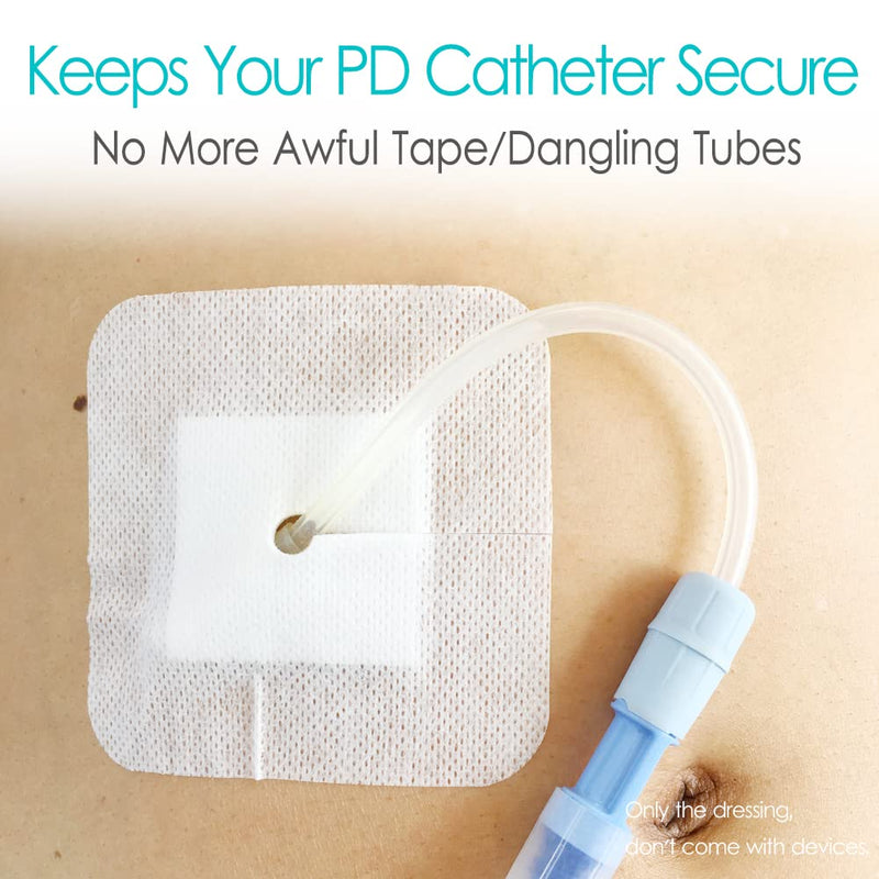 Peritoneal Dialysis PD Catheter Drain Split Bordered Gauze Island Dressing Pad for Stomach Feeding Peg J Tube| Individually Packed| Wound Bandage with Adhesive Border 4" x 4" (Pack of 20) 4 x 4 Inch (Pack of 20) - BeesActive Australia