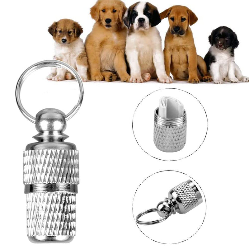 Pack of 3 metal dog collar pendants, dog metal name plate, dog collar pendant, dog collar pendant, suitable for cats and dogs and small animals, address capsule, anti-lost name plate - BeesActive Australia
