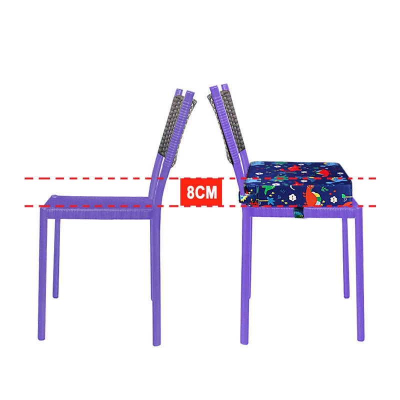 Dining Chair Heightening Cushion Portable Dismountable Adjustable Highchair Booster for Baby Toddler Kids Infant Washable Thick Chair Seat Pad Mat (Dark Blue) Dark Blue - BeesActive Australia