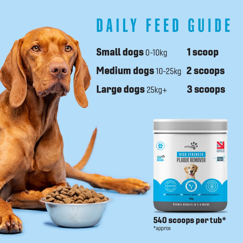 Plaque Off Powder for Dogs and Cats – 100% Natural Dental Care, Helps Reduce Tartar & Bad Breath, Easy Food Topper for Daily Oral Hygiene, Dog Plaque Remover for Teeth (150g) 150g