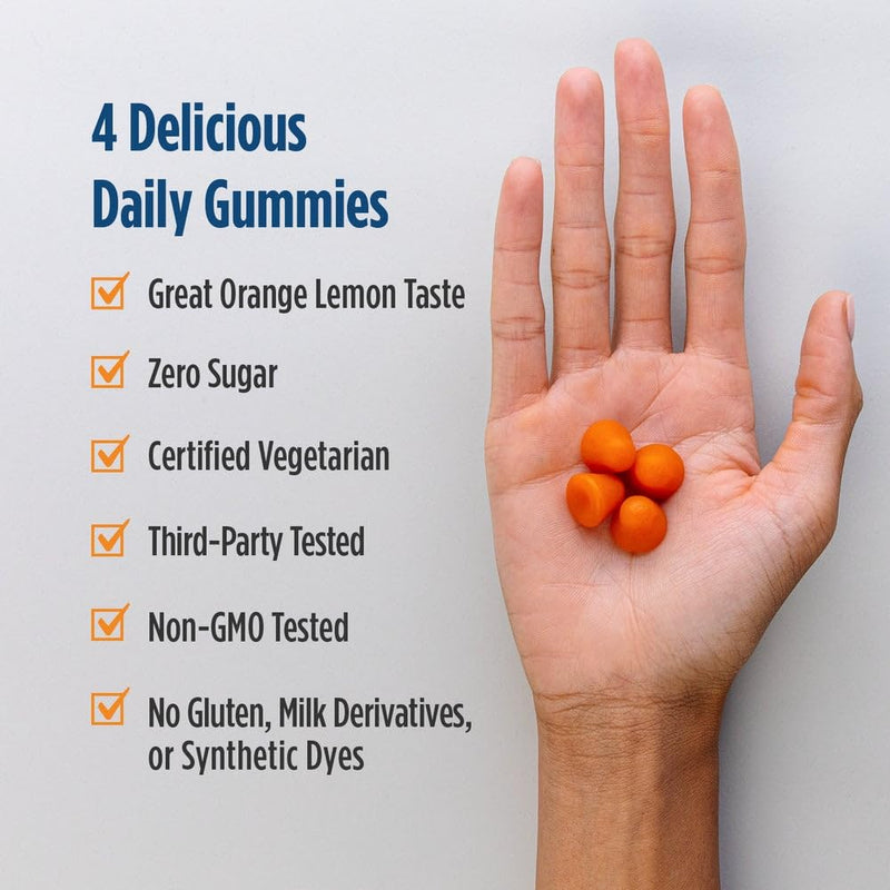 Nordic Naturals Zero Sugar Kids Multi Gummies, Ages 4+ - 120 Count | Delicious Orange Lemon flavored gummies. Great-tasting multivitamin kids love. Non-GMO, Vegetarian. 30 servings per bottle