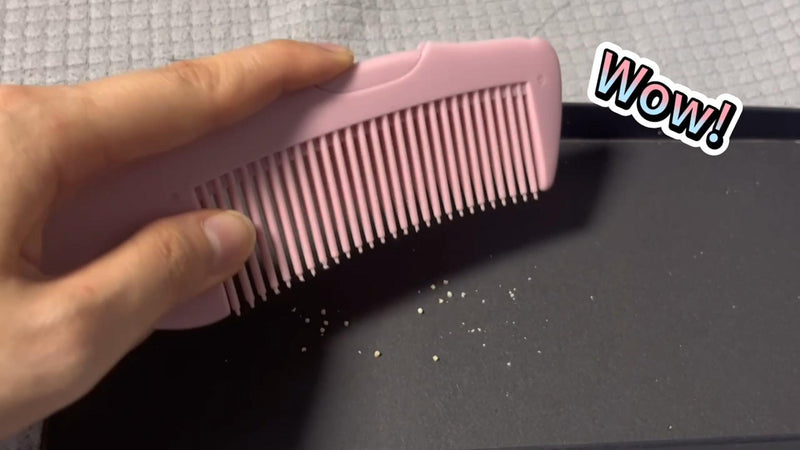 Dandruff Comb Removal 2PC Hollow Fine Tooth Scalp Detox Hair Care Tool Pink