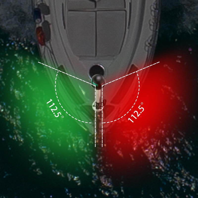Boat Navigation Lights,Bow Lights for Boats LED,Bi-Color Light Pole Removable 2 Pin Plug-in Mount Base,DC12V 12 Inches - BeesActive Australia