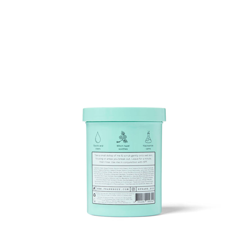 Frank Body Glycolic Body Scrub | Vegan, Cruelty Free, Exfoliating Body Scrub | Helps to Fight Breakouts and Soothes Skin & Marks with AHA, Pumice, Witch Hazel, and Niacinamide | 8.82 oz / 250 g - BeesActive Australia