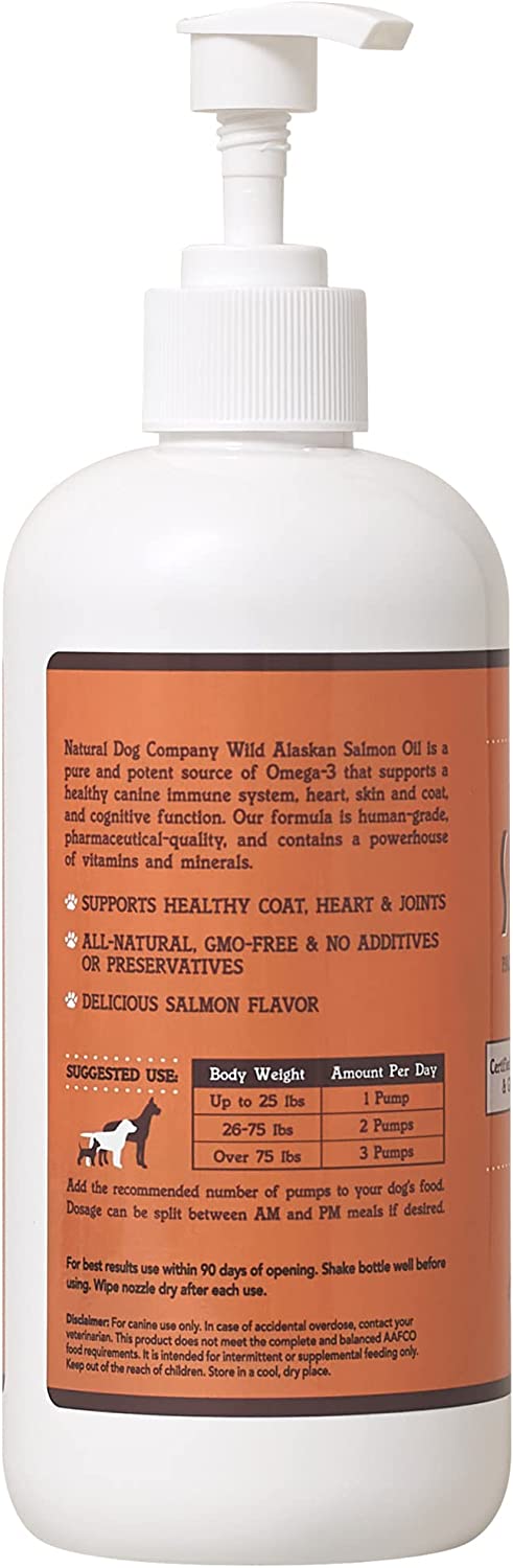 Wild Alaskan Salmon Oil for Dogs Skin and Coat - Omega 3 Liquid Fish Oil Supplement for Dog Allergy Relief - Supports Hip and Joint, Itchy Skin Relief & Shedding - Dog Skin and Coat Supplement (16oz) - BeesActive Australia
