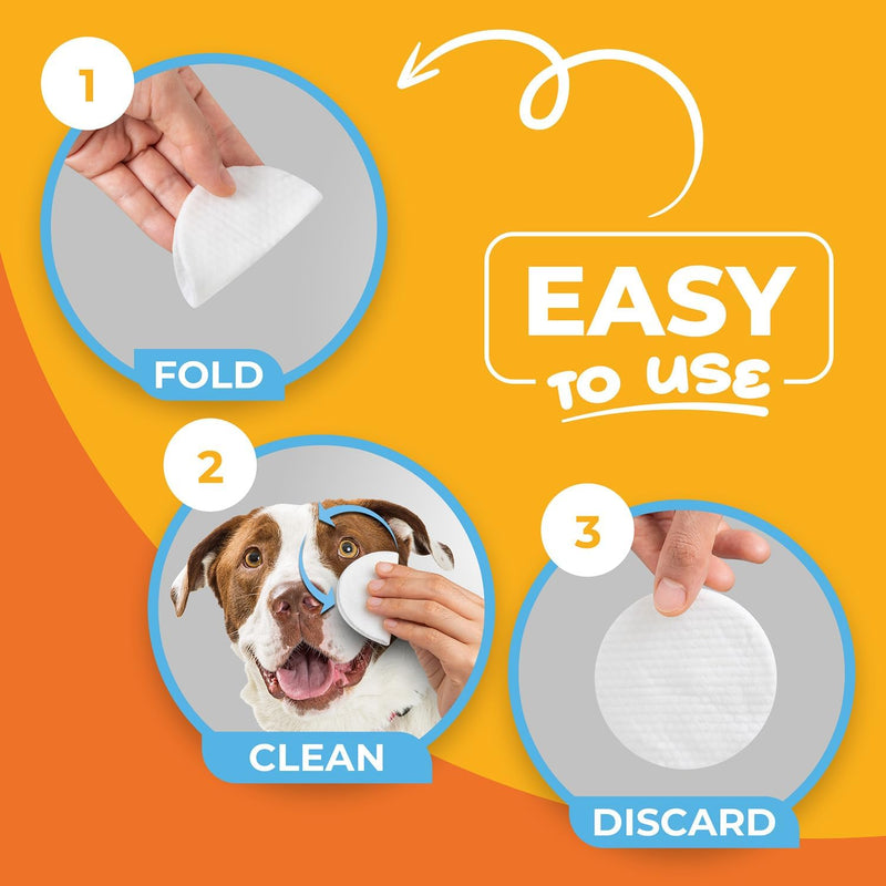 220 Dog Eye Wipes Biodegradable textured pre-soaked Dog Wipes - Hypoallergenic Cleaning For Dogs and Cats - Jojoba Oi Remove Tear Stains, Dog Eye Crust & Eye Discharge 220 PCS Pet Eye Wipes