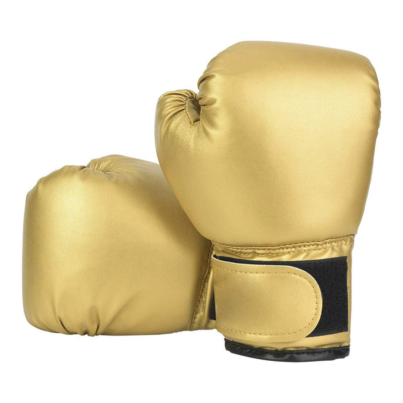 Dilwe 1 Pair Kids Boxing Gloves,PU Leather Training Boxing Gloves,Sandbag Punching Sparring Training Mitts Gold