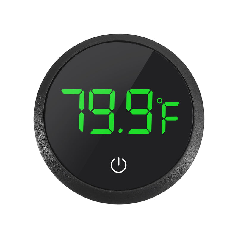 4PCS LED Aquarium Thermometer Fish Tank Thermometer Reptile Terrarium Water Temperature Test Digital Thermometer for Fish, Axolotl, Turtle and Aquatic Round-Black 4PCS - BeesActive Australia