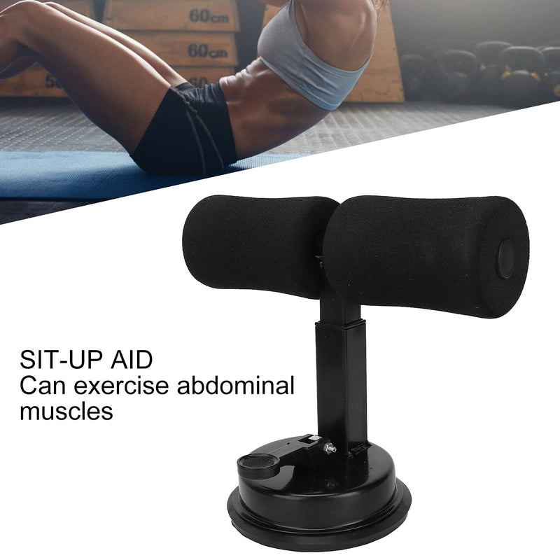 Sit Up Bar for Floor, Abdominal Muscle Exercise, Portable Sit Up Tool Exercise Equipment Assistant Device with Self Priming Suction Cup,Body Shaping (Black) Black