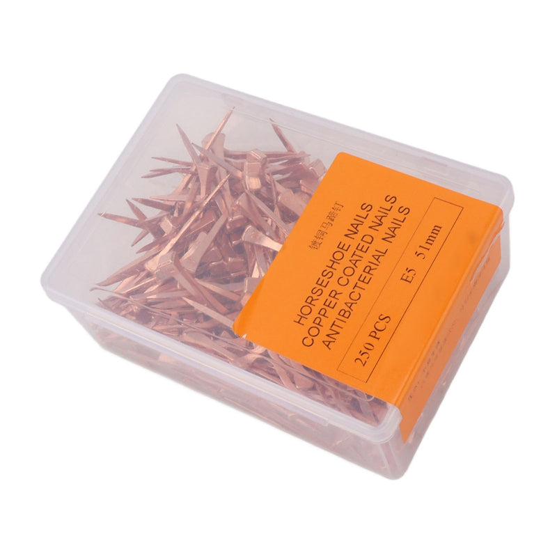 250Pcs Horseshoe Nails Copper Plated Rustproof Equestrian Riding Equipment Pet Supplies (51mm E5) 51mm E5 - BeesActive Australia