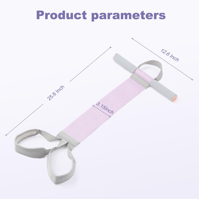Women Workout Resistance Band with Handle and Pedal, Non-Slip Elastic Bands, 120lb Physical Therapy Bands Purple Band + Stick