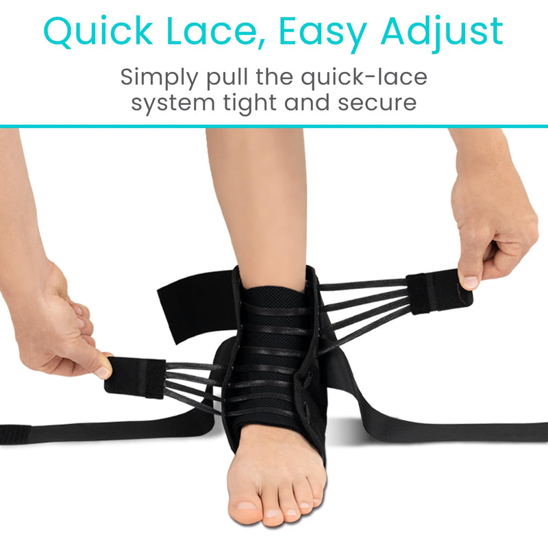 Vive Lace Up Ankle Brace for Women & Men - Compression Sleeve for Achilles Tendonitis, Sprains - Foot Support for Plantar Fasciitis - Adjustable Wrap (Large) Large - BeesActive Australia