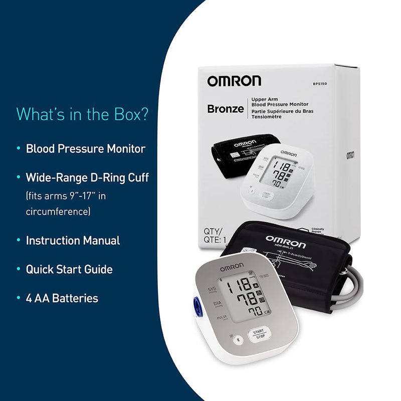 OMRON Bronze Blood Pressure Monitor for Home Use & Upper Arm Blood Pressure Cuff - #1 Doctor & Pharmacist Recommended Brand - Clinically Validated - Connect App 14 Readings - BeesActive Australia