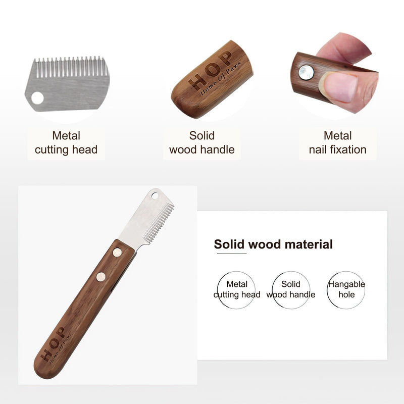 Trimming knife for dogs, 2-piece set of pet trimmers, stainless steel trimmer set, dog fur care, pet products, hair scraper comb, suitable for cats, dogs - BeesActive Australia