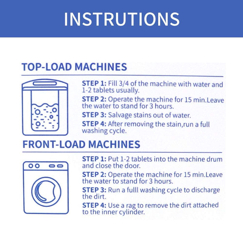 NATRUTH Washing Machine Cleaner Descaler 30 Pack Deep Cleaning Washer cleaner Tablets For HE Front Loader & Top Load Washer - BeesActive Australia