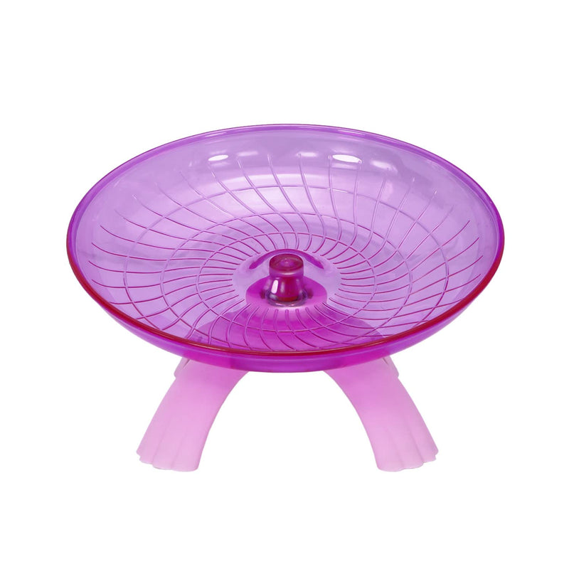 Hamster Flying Saucer Silent Running Exercise Wheel for Gerbil Rat Mouse Hedgehog Small Animals (Pink) Pink - BeesActive Australia