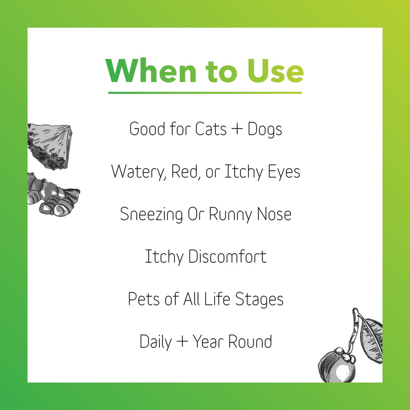 InClover Natural Dog and Cat Allergy Relief Supplement with Turmeric, Mangosteen, and Bromelain - for Pets with Seasonal or Environmental Allergies. Supports Immunity and Maintains Histamine Levels