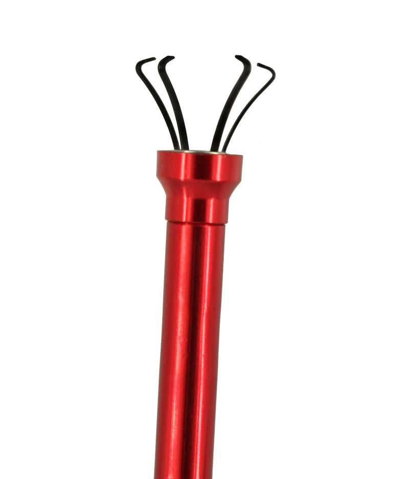 Flexible Claw Pickup Tool with Magnet Tool Flexible telescoping Claw led Light Grabber Extend，Long 28'' Four Claw 4-Claw for Small Parts Pickup Reacher Tool for Mechanics,Jewelry,Kids,etc. (Red) Red