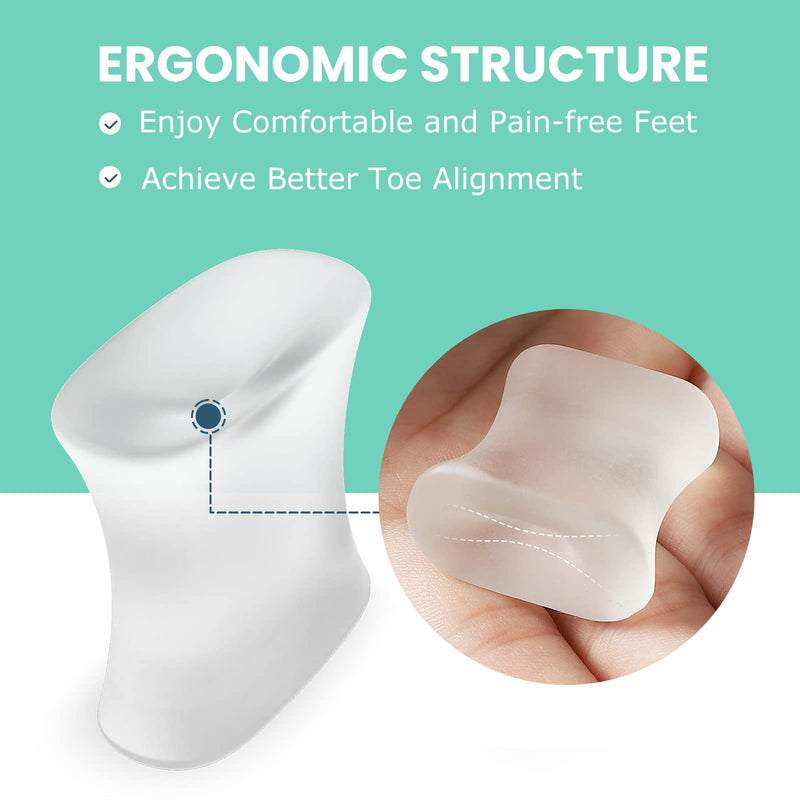 Welnove 10 Pack Gel Toe Separators and 12 Pack Toe Spacers for Straightening Overlapping Toes - BeesActive Australia