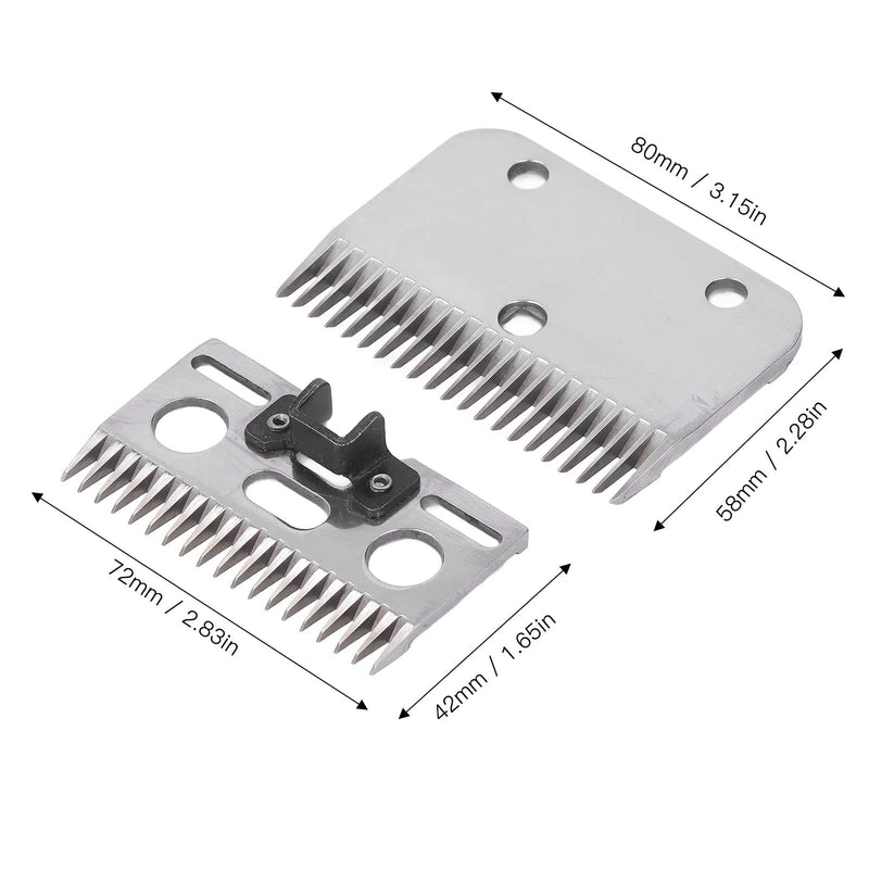 Shearing Blades, 2 Pieces 21 Teeth Horse Clippers Blades Carbide Abrasion Resistance Horse Clippers Blades Replacement for Horses Cattle Goats Animals with Thick Fur