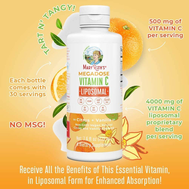 MaryRuth Organics Turmeric & DHA Liposomal & Vitamin C Liposomal Bundle, Enhanced Absorption Supplement for Cognitive Maintenance, Mood Enhancement, Joint Health, Vitamin C, Immune Support for Adults
