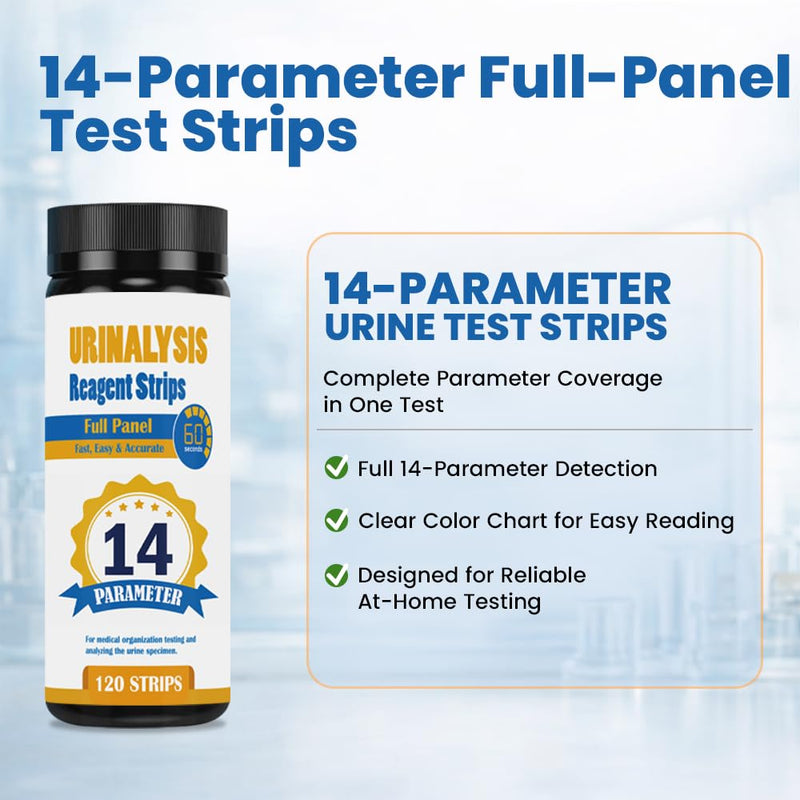 14 URS Test Strips – Easy Home Urinalysis Strips for Routine Health Tracking, Accurate & Simple to Use