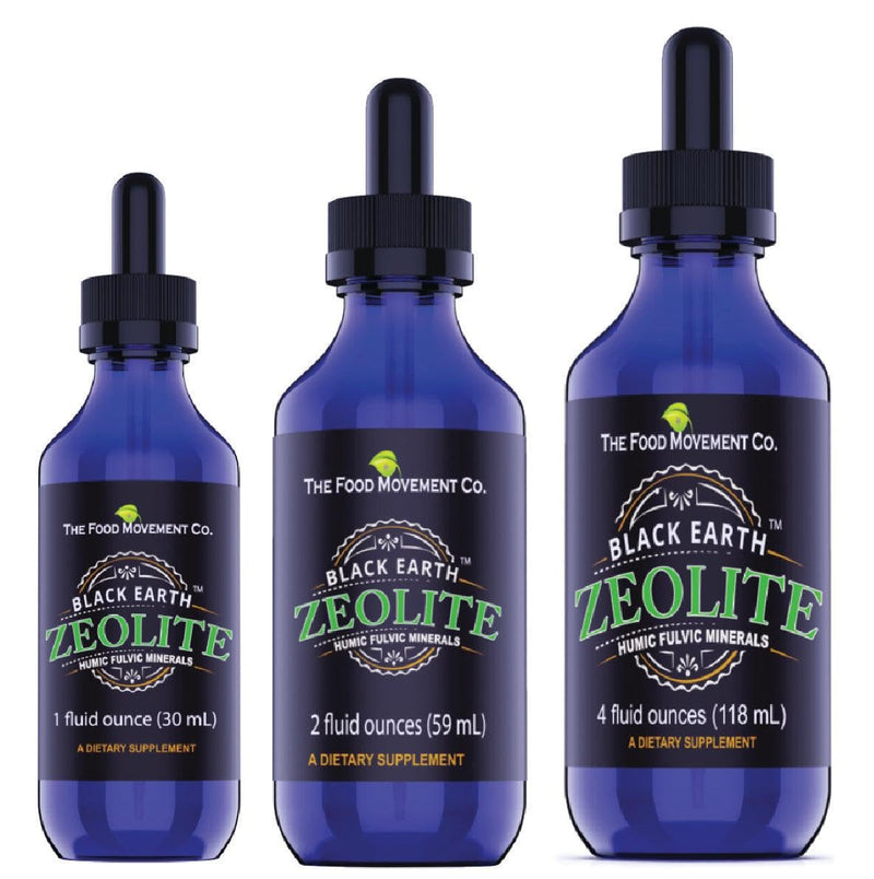 The Food Movement Black Earth Zeolite with Humic Fulvic Acids, Trace Minerals for Gut Health, Immune Support - 1oz Liquid Drops Supplement 1 Fl Oz (Pack of 1) - BeesActive Australia