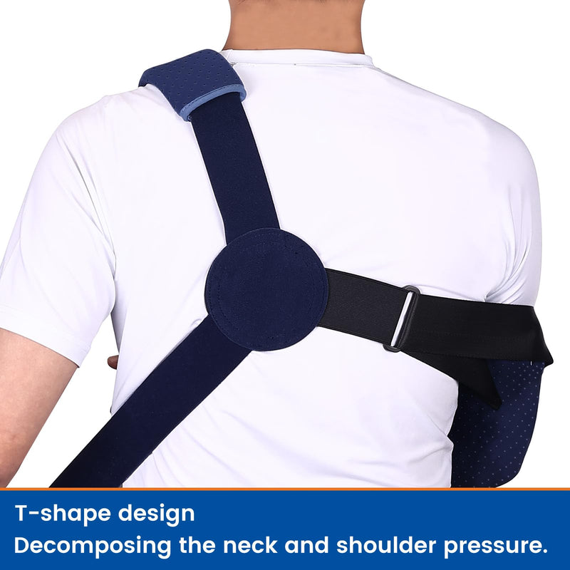Arm Sling for Shoulder Injury with Waist Strap - Immobilizer Brace Support for Sleeping, Rotator Cuff Surgery (Comfort Version, Left, Medium,28.5-41inch) M Left Arm