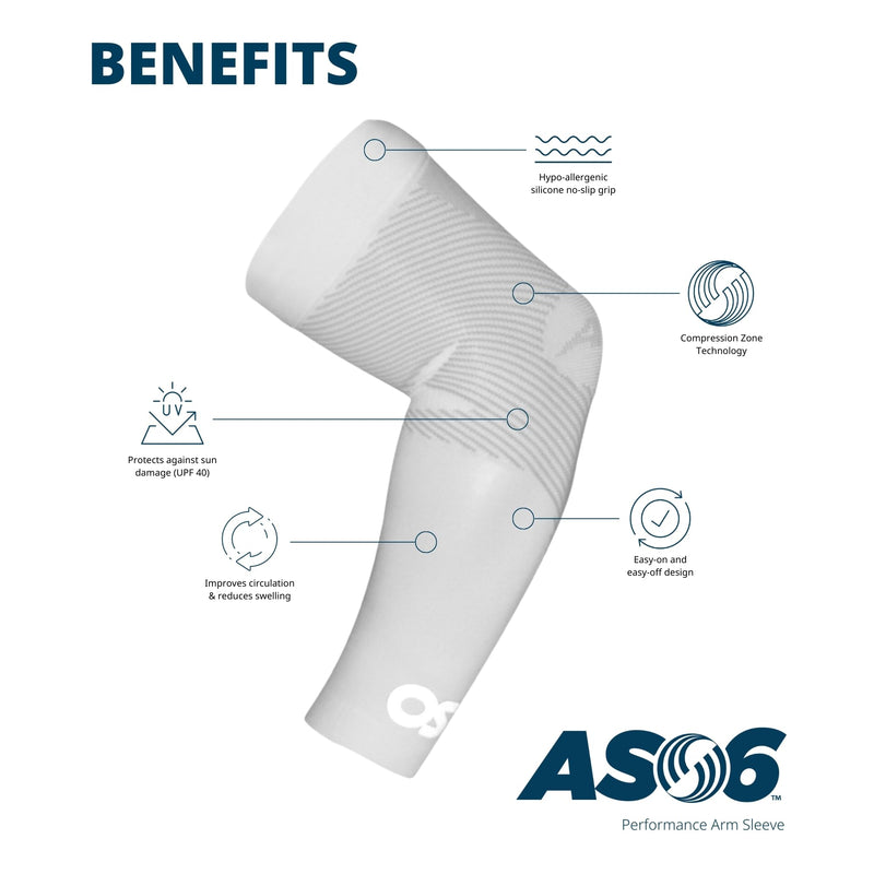 OS1st AS6 Compression Arm Sleeves – UPF 50+ Sun Protection, Cooling, Muscle Recovery & Support for Sports and Outdoor Small Black - BeesActive Australia
