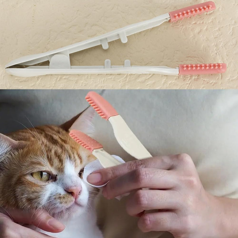 2 Pack Dog Tear Stain Remover Brush Instead of Wipes Pet Eye Grooming Tools Clip Tweezer with Soft Silicone Tips for Cats Kitty Puppy Chihuahua Eyes Excrement Mucus Discharge Crust Cleaning - PawsPlanet Australia