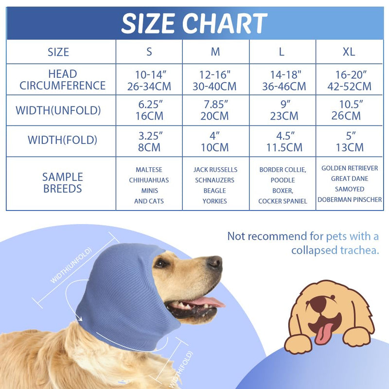 COMFPET Happy Hoodie for Dogs & Cats, Noise & Hearing Protection, Soothing Earmuffs, Ear & Wind Protection, Reduces Fear of Fireworks, Ideal for After Surgery, M (Blue) Blue M - BeesActive Australia