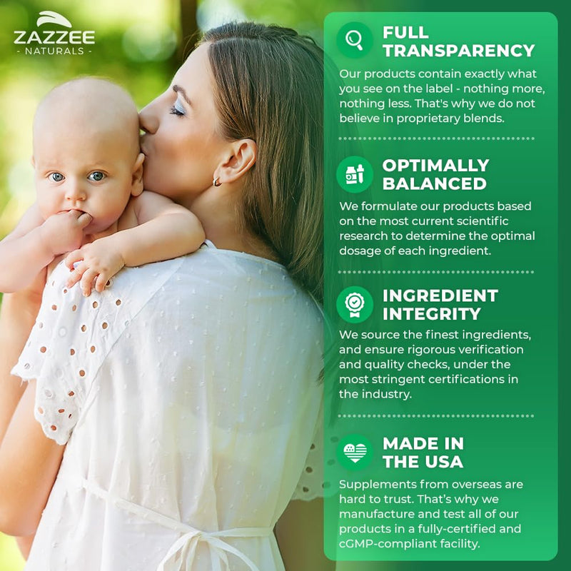 Zazzee Myo-Inositol Capsules, 2000 mg per Serving, 120 Vegan Capsules | Ideal Dosage for 40:1 Ratio, Certified Kosher, Hormone Balance & Healthy Ovarian Function Support, Non-GMO, Made in the USA 120 Count (Pack of 1)