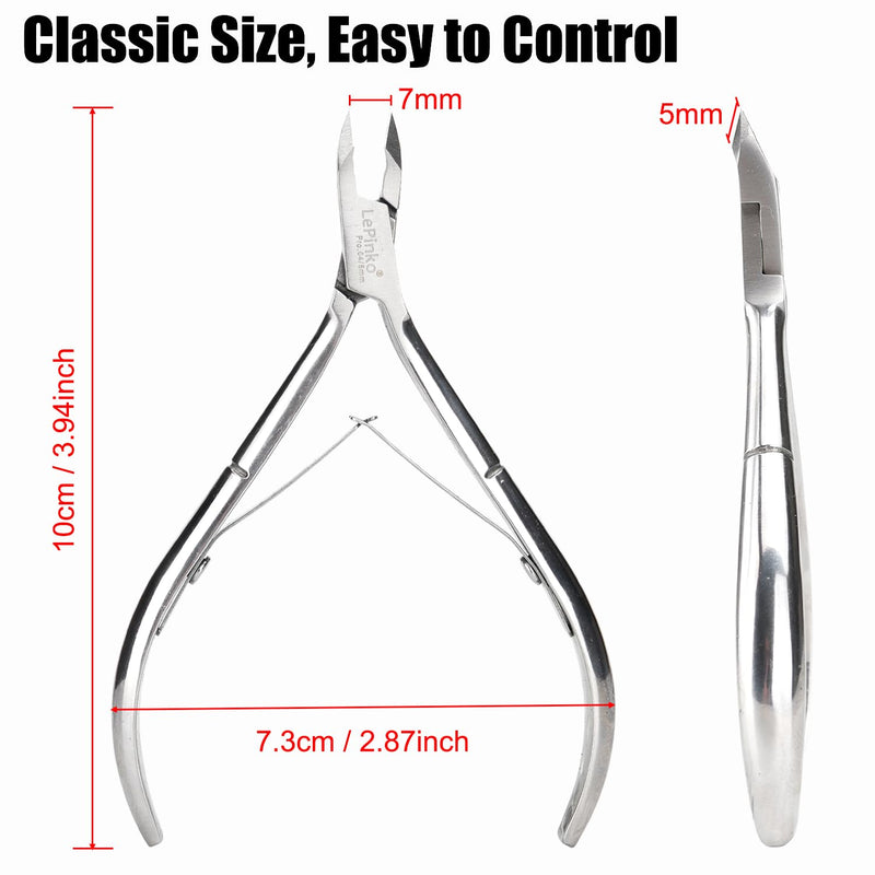 LePinko 4 Packs Upgraded Cuticle Trimmer kit, Sharp Dead Skin Clipper, Labor-saving Cuticula Remover for Fingernail Toenail, Manicure Pedicure Tool for Women Men, 5mm Jaw Silver - BeesActive Australia