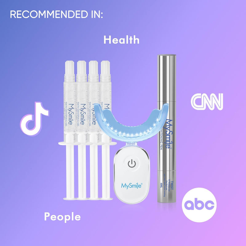 MySmile Deluxe 10 Min Teeth Whitening Kit with 28 LED Light, 35% Carbamide Peroxide Teeth Whitening Gel, Helps Remove Years of Stains from Coffee, Soda, Wines, Smoking, Food 10 Fl Oz (Pack of 1) - BeesActive Australia