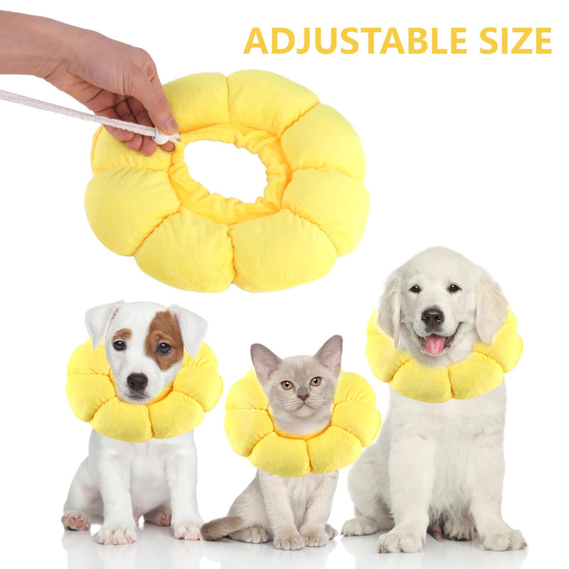 Cat neck collar, soft neck collar for cats, adjustable cat collar, sunflower cat collar for after operations, for small dogs and cats - BeesActive Australia