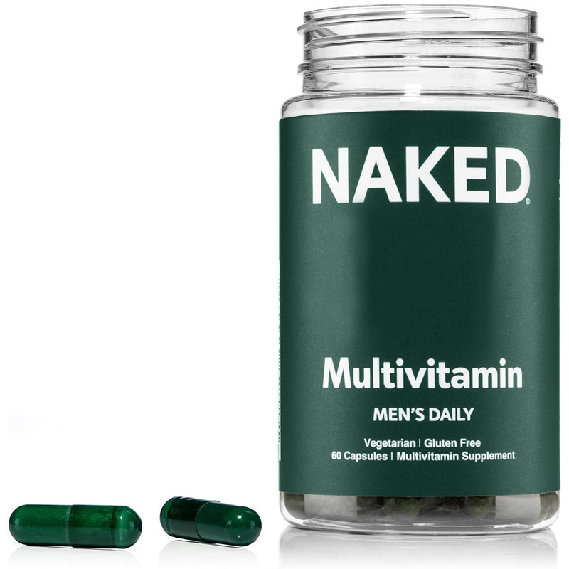 NAKED Men’s Multi – Daily Multivitamin for Men – A, C, E, Selenium, Zinc, Fruit and Super Green Extracts and More to Boost Immune Support – Gluten-Free and Vegetarian Daily Vitamins – 60 Capsules Men's