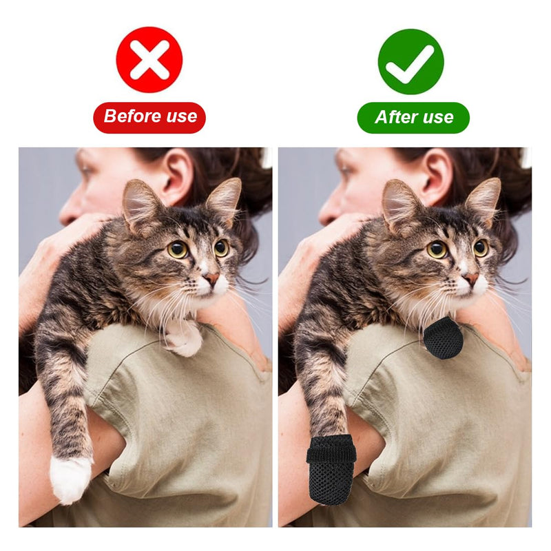 WeddHuis Pack of 4 cat shoes, adjustable cat boots, breathable mesh anti-scratch protect pet cat claws, protect anti-scratch bathing shaving nail clipping - BeesActive Australia