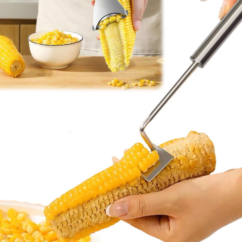 Corn Peeler 2PCS Stainless Steel Corn Peeler and Stripper Tool Set 2026 Corn Planer Cutter Thresher Scraper,Peel Corn Cob Separator Quick - BeesActive Australia