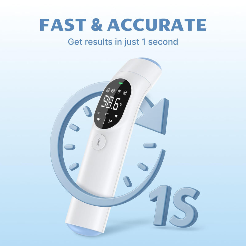 Non-Contact Infrared Thermometer, 3-in-1 Forehead, Ear & Object Thermometer, Baby and Infant Friendly, Medical-Grade Accuracy