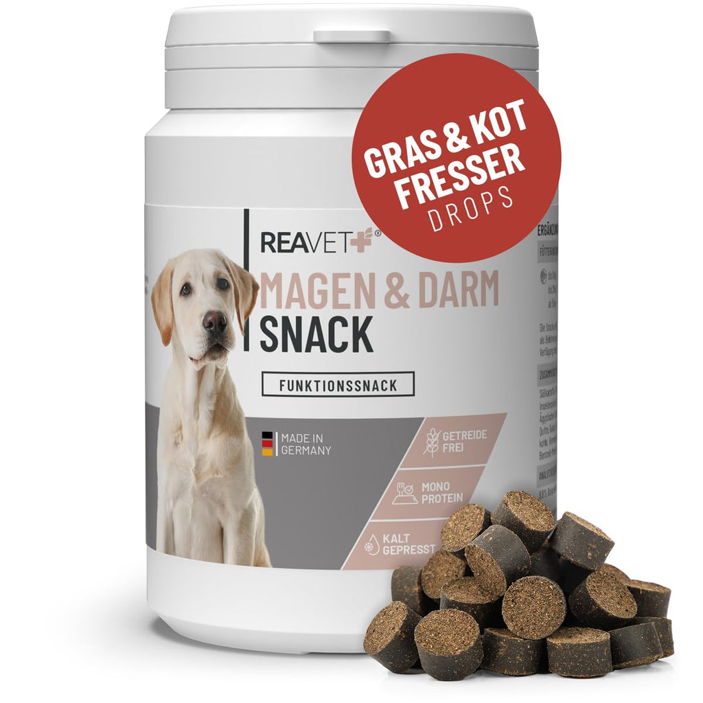 ReaVET functional snacks I grass & feces eater drops for dogs I when eating grass & feces - supports the stomach I grass eaters grain-free dog treats without sugar