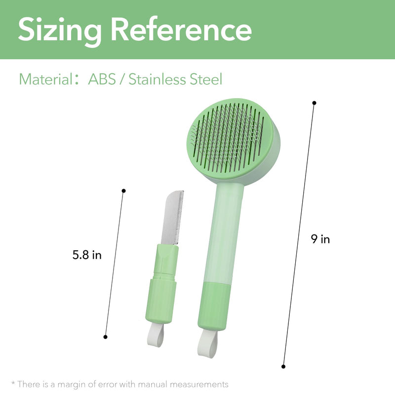 2-in-1 Grooming Brush: Hair Remover Brush and Deshedding Brush, for Indoor Long Haired Cats and Shedding Cats and Dogs, Quick to Clean and Washable, Easy Storage Suspension (Green) Green - BeesActive Australia