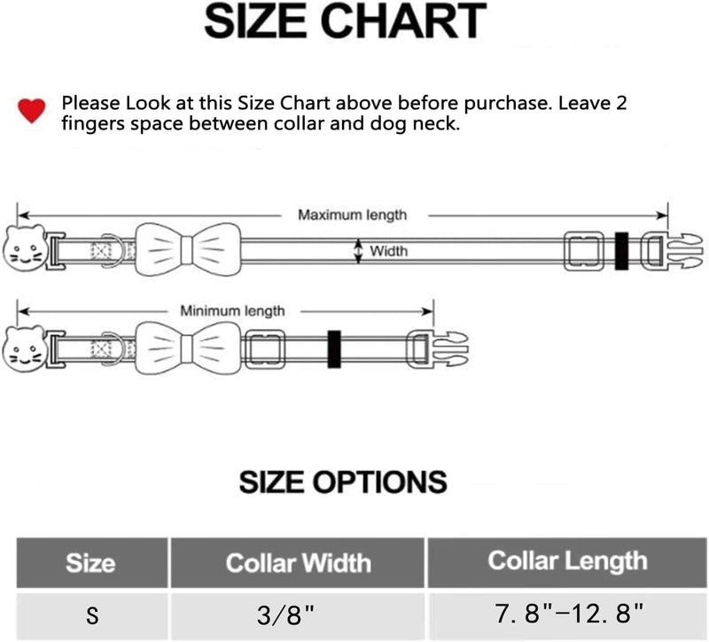 Pohshido 2 Pack Valentine's Day Cat Collars with Bow Tie with Bell and Charms Adjustable Heart Pattern Breakaway Collars for Boys and Girls Cats or Small Dogs Color 4 - BeesActive Australia