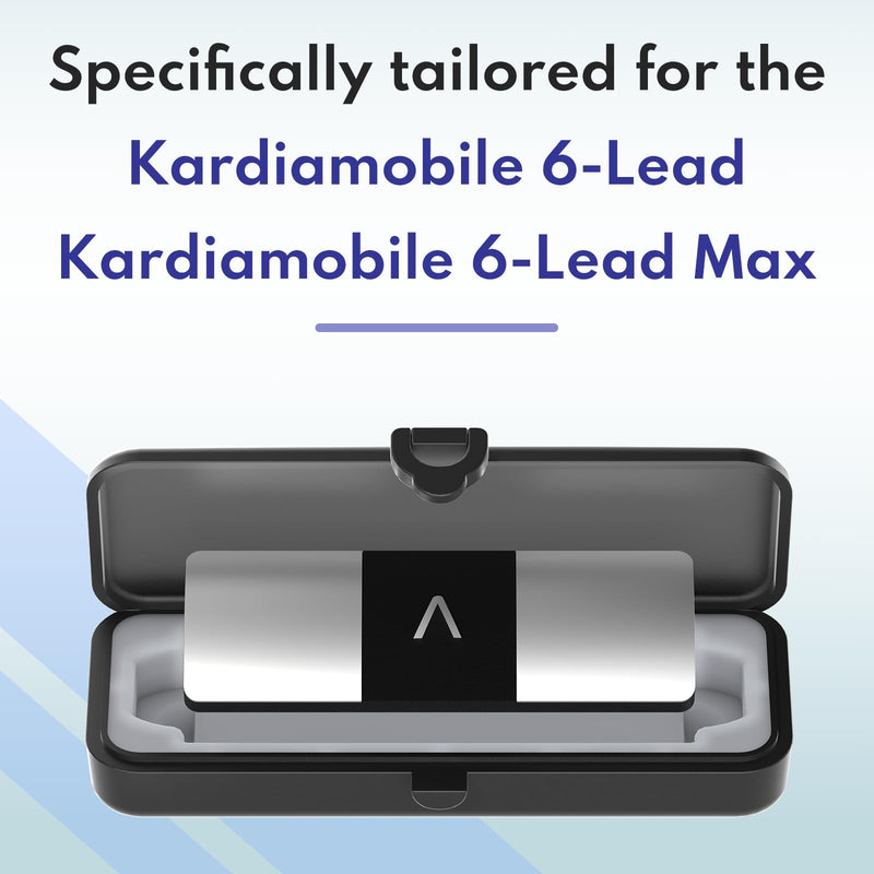 Kardiamobile Case for Kardia Mobile 6L & 6L Max, Portable Hard Shell Case with Silicone Pad for Kardiamobile EKG Heart Monitor