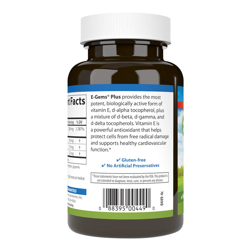 Carlson E-Gems Plus, 400 IU (268 mg), Optimal Wellness, 140 Soft Gels | Natural-Source Vitamin E