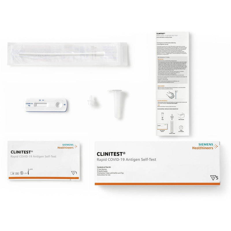 CLINITEST Rapid COVID-19 Antigen Self-Test, 1 Pack, 5 Tests Total, Test results in 15 minutes, FDA EUA Authorized OTC at-Home Self Test Kit