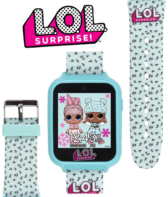 Accutime Kids LOL Surprise Light Blue Educational Touchscreen Smart Watch Toy for Girls, Boys, Toddlers - Selfie Cam, Learning Games, Alarm, Calculator, Pedometer & More (Model: LOL4299AZ) - BeesActive Australia