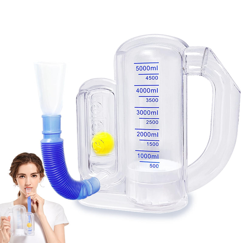 Breathing Exercise Device for Lungs, Deep Breathing Trainer for Adults - 5000ml Volume Measurement with Flow Rate Indicator - BeesActive Australia