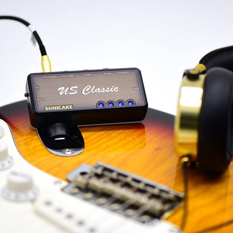 SONICAKE Mini Guitar Headphone Amp with Overdrive Reverb - US Classic US Classic Reverb Effect