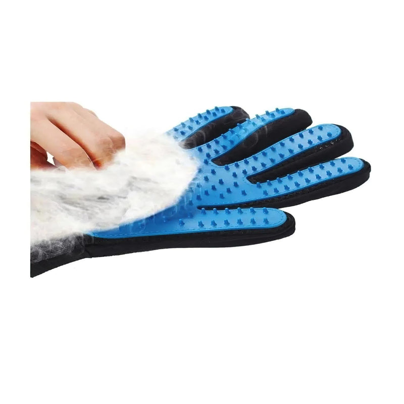 Pet Hair Removal Glove - Gentle Pet Grooming Glove Brush - De-shedding Glove Grooming Glove for Dogs, Cats, and Horses with Long/Short/Curly Hair | Pet Hair Removal Glove - 1 Pack (Right Hand), Blue - BeesActive Australia